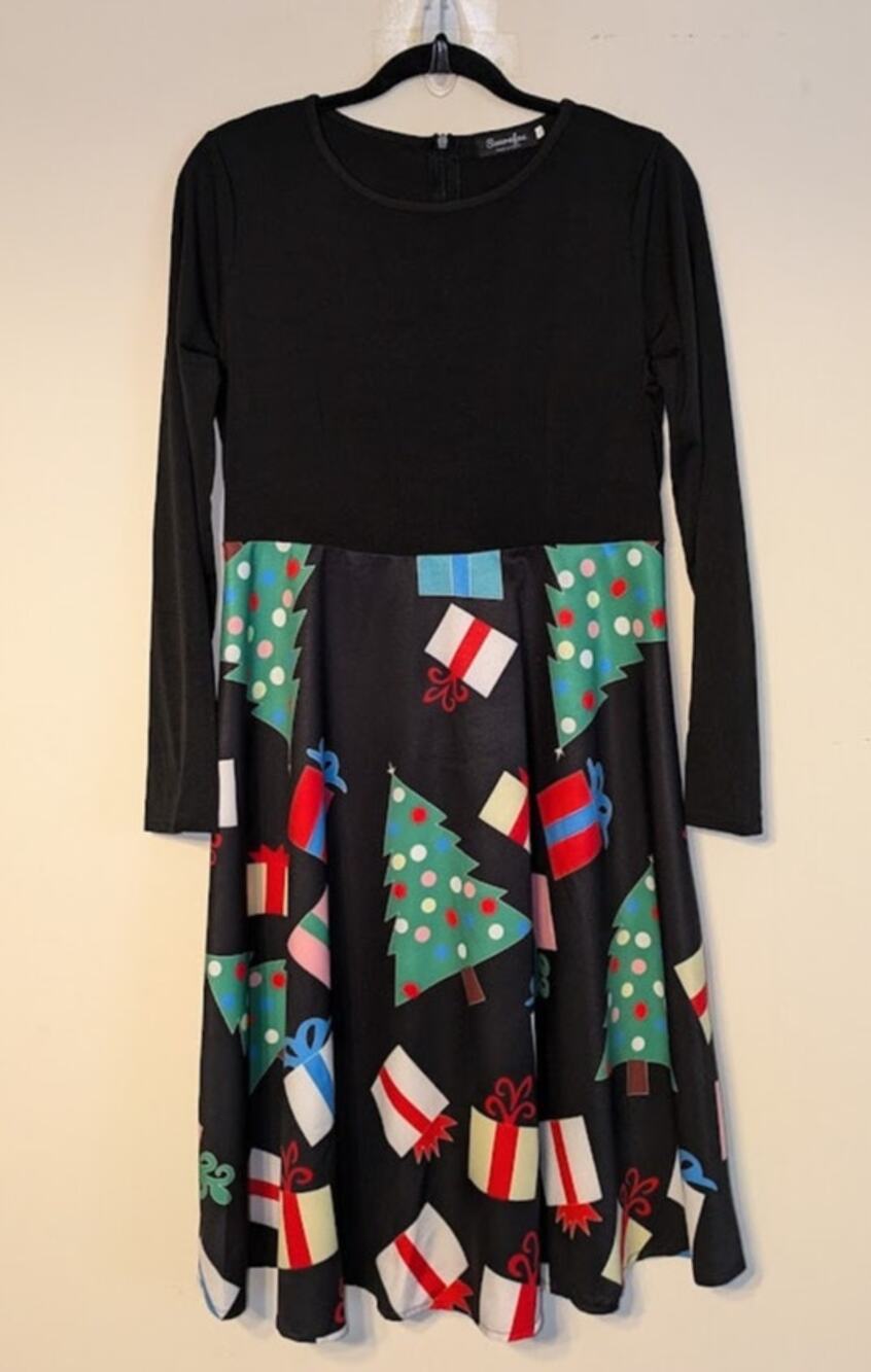 Sucrefas Women's Size XL Holiday Dress Long Sleeve A-Line Event / Party Dress